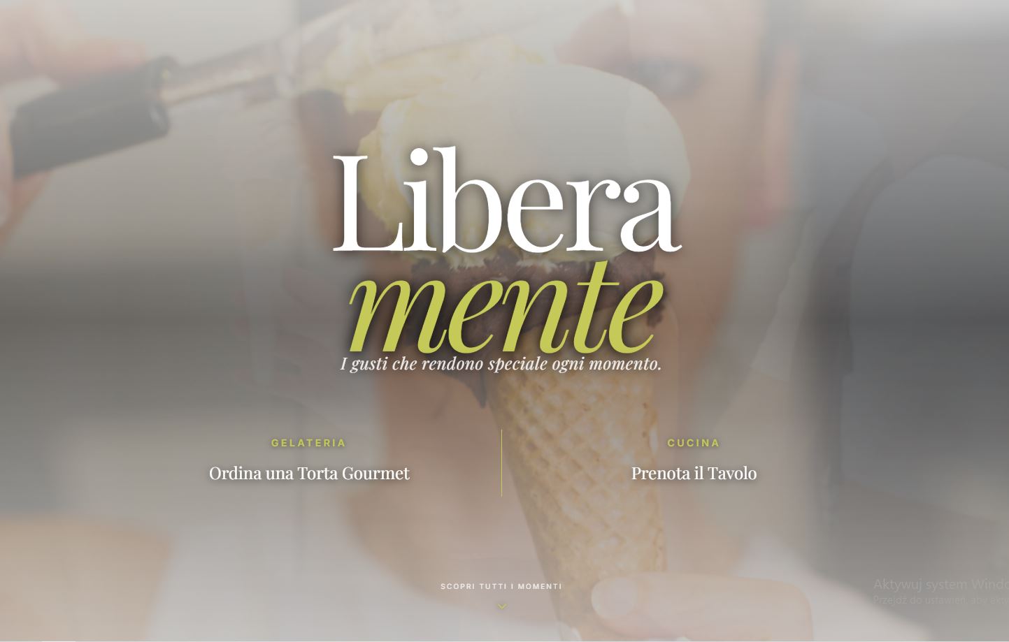 Sito web per Gelateria Liberamente